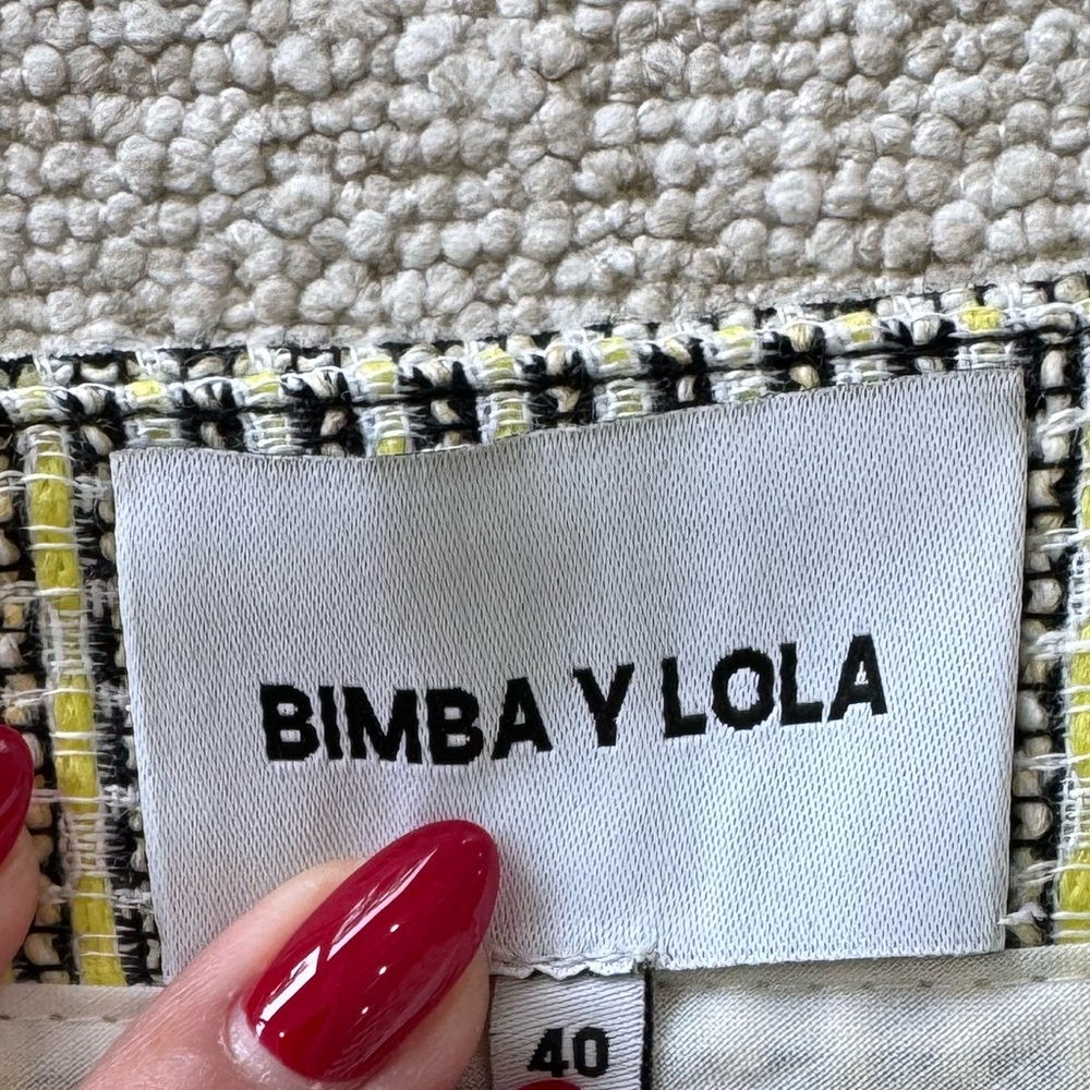Bimba Y Lola Yellow Tweed Mini Skirt Size 40 (US 8) - Picture 2 of 9